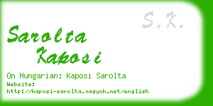 sarolta kaposi business card